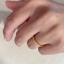 Load image into Gallery viewer, 18k Gold Filled Eternity Micro Cubic Zirconia Stone Ring
