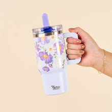 Load image into Gallery viewer, 20 oz Lifestyle Flip Straw Tumbler-Bouquet Beauty Purple
