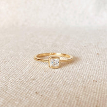 Load image into Gallery viewer, Dainty 18k Gold Filled Square Solitaire Ring
