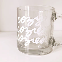 Load image into Gallery viewer, Cozy Cozier Coziest Glass Mug
