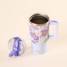 Load image into Gallery viewer, 20 oz Lifestyle Flip Straw Tumbler-Bouquet Beauty Purple
