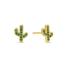 Load image into Gallery viewer, Green Pave Cactus On Velvet Gift Tag
