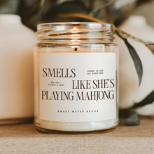 Load image into Gallery viewer, Smells Like She's Playing Mahjong 9 oz Soy Candle
