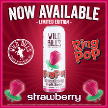 Load image into Gallery viewer, Ring Pop Soda Strawberry Pure Cane Sugar, 12-Pack, Cans
