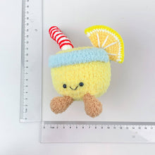 Load image into Gallery viewer, Crochet Jellycat inspired keychain, bag charm, lemon juice
