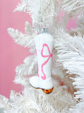 Load image into Gallery viewer, Pink Bow Cowboy Boot Christmas Ornament
