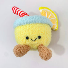 Load image into Gallery viewer, Crochet Jellycat inspired keychain, bag charm, lemon juice
