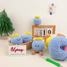 Load image into Gallery viewer, Crochet Jellycat inspired keychain, Handmade gifts,blueberry
