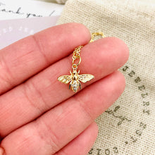Load image into Gallery viewer, Honey Bee Queen Bee Pendant Charm chain necklace 
