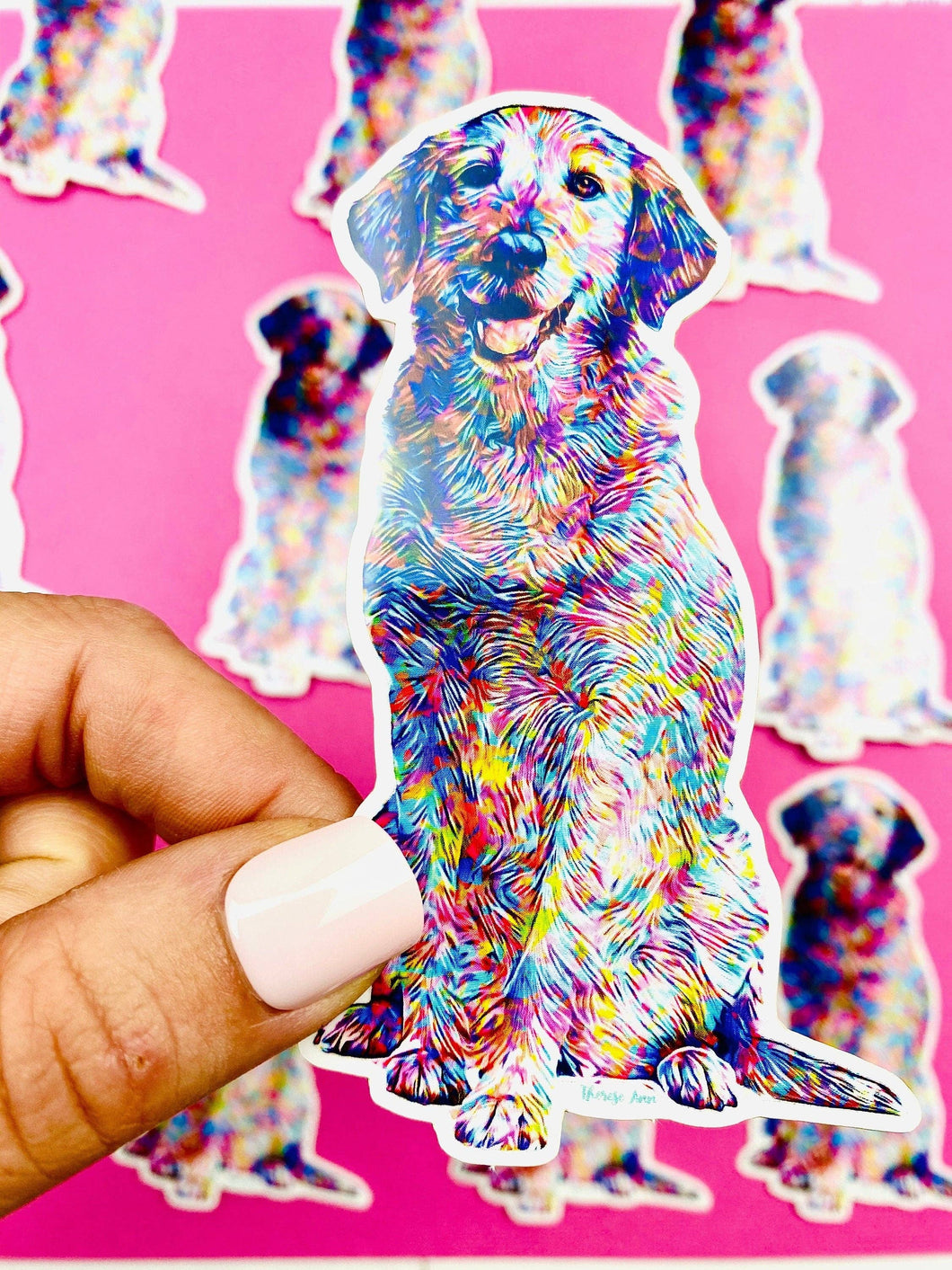 Labrador Retriever Sticker Colorful Abstract Cute Lab Dog